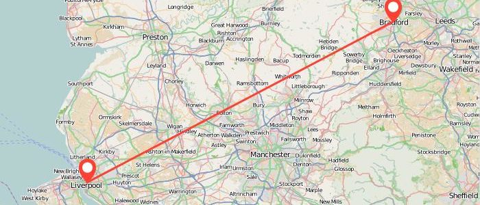 How Many Miles From Liverpool To Bradford