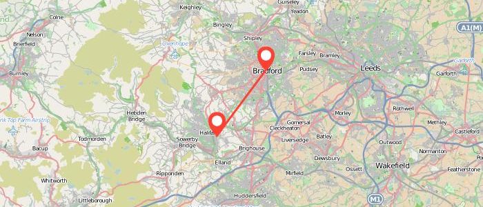 How Far From Bradford To Halifax
