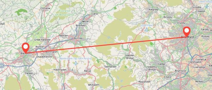 How Far Is Blackburn From Bradford