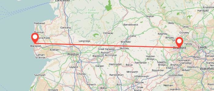How Far Is Blackpool From Bradford