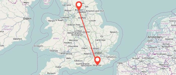 How Far Is Brighton From Bradford