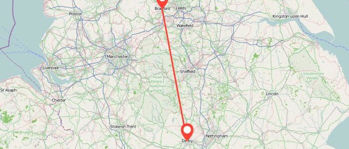 How Far Is Derby From Bradford