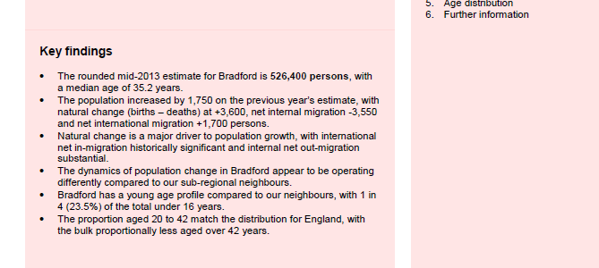 What Is The Population Of Bradford 2013