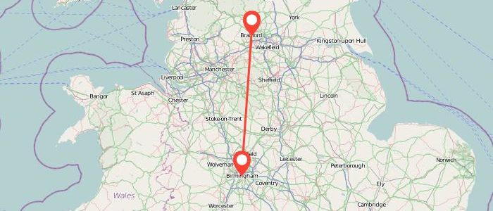 How Far Is Birmingham From Bradford