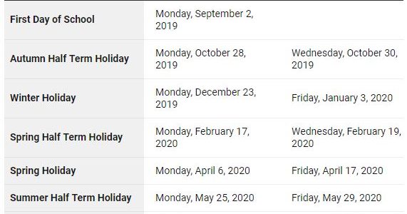 When Are Bradford School Holidays